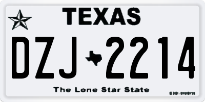 TX license plate DZJ2214