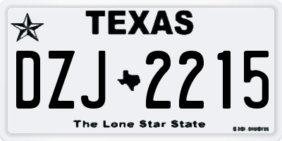 TX license plate DZJ2215