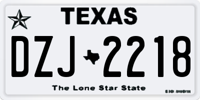 TX license plate DZJ2218