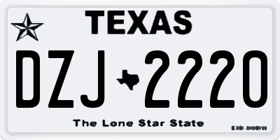 TX license plate DZJ2220