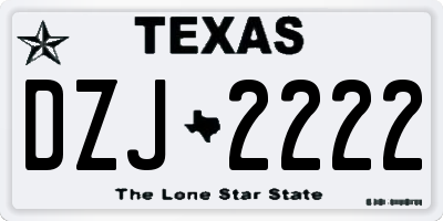 TX license plate DZJ2222