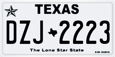TX license plate DZJ2223