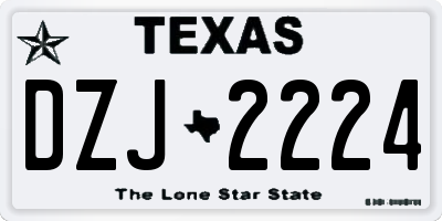TX license plate DZJ2224