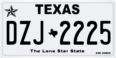 TX license plate DZJ2225