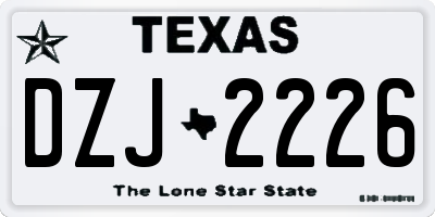 TX license plate DZJ2226
