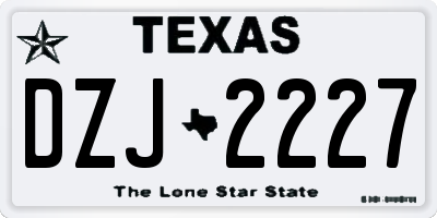 TX license plate DZJ2227