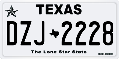 TX license plate DZJ2228
