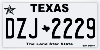 TX license plate DZJ2229