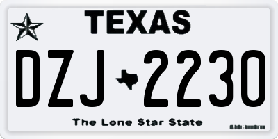 TX license plate DZJ2230