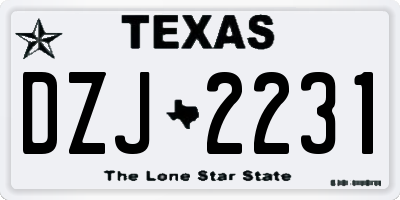 TX license plate DZJ2231
