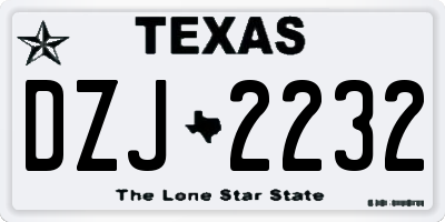 TX license plate DZJ2232