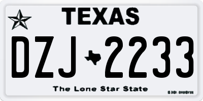 TX license plate DZJ2233