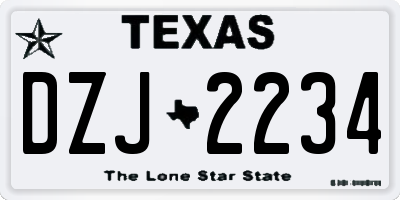 TX license plate DZJ2234