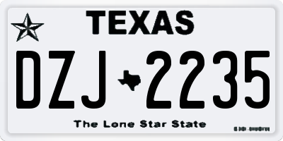 TX license plate DZJ2235