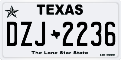 TX license plate DZJ2236