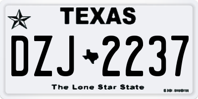 TX license plate DZJ2237