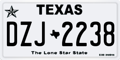 TX license plate DZJ2238