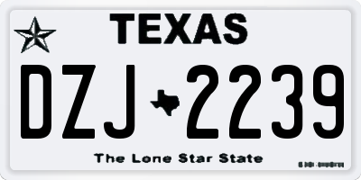 TX license plate DZJ2239