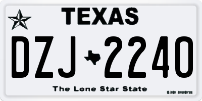 TX license plate DZJ2240