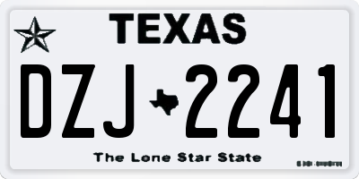 TX license plate DZJ2241