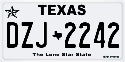 TX license plate DZJ2242