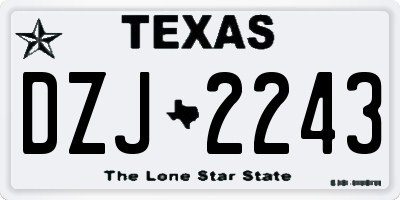 TX license plate DZJ2243