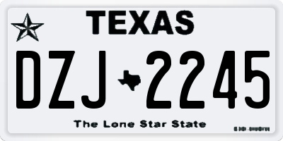 TX license plate DZJ2245