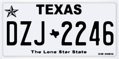 TX license plate DZJ2246