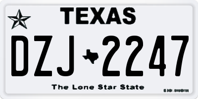 TX license plate DZJ2247