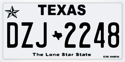TX license plate DZJ2248