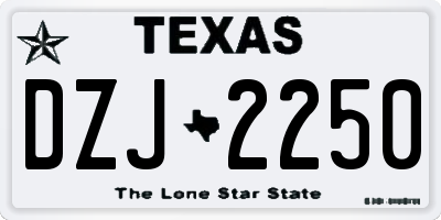 TX license plate DZJ2250