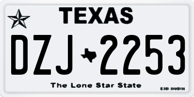 TX license plate DZJ2253