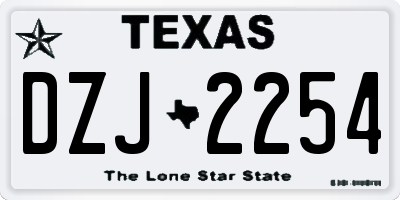 TX license plate DZJ2254