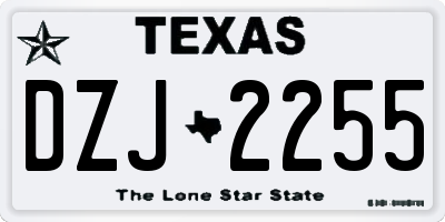 TX license plate DZJ2255