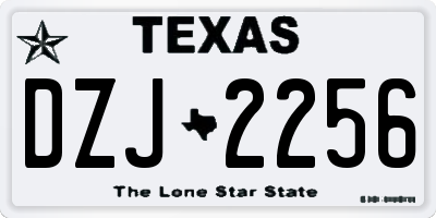 TX license plate DZJ2256