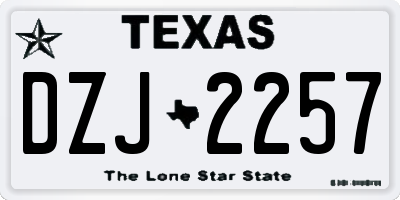 TX license plate DZJ2257