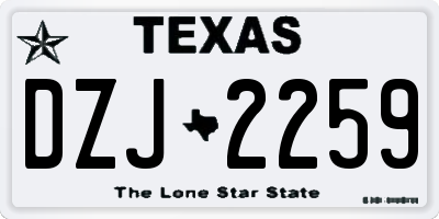 TX license plate DZJ2259