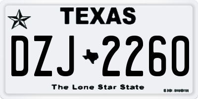 TX license plate DZJ2260