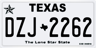 TX license plate DZJ2262