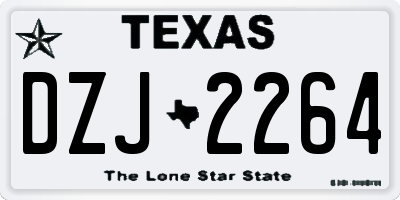 TX license plate DZJ2264