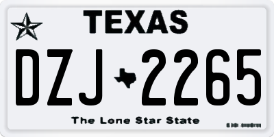 TX license plate DZJ2265