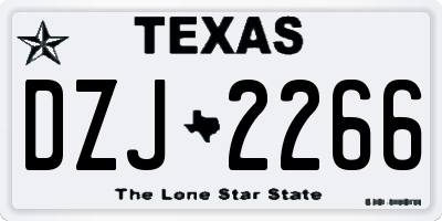 TX license plate DZJ2266