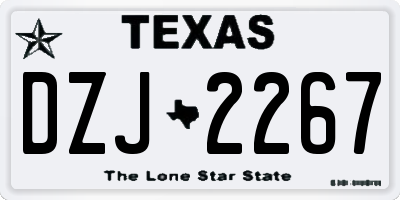 TX license plate DZJ2267
