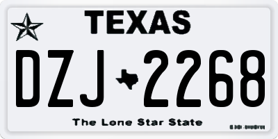 TX license plate DZJ2268