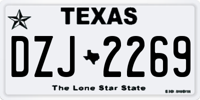 TX license plate DZJ2269