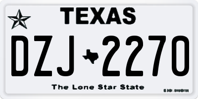 TX license plate DZJ2270