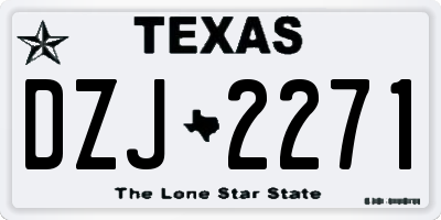TX license plate DZJ2271