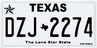 TX license plate DZJ2274