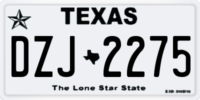 TX license plate DZJ2275