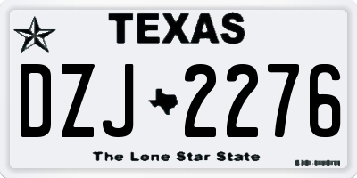 TX license plate DZJ2276